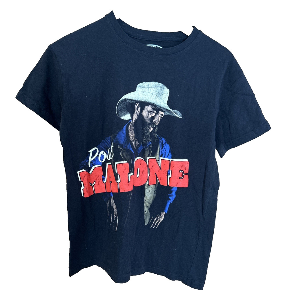 Post Malone Cowboy Tour Tshirt Small Black Distressed Concert Stadium Posty Co